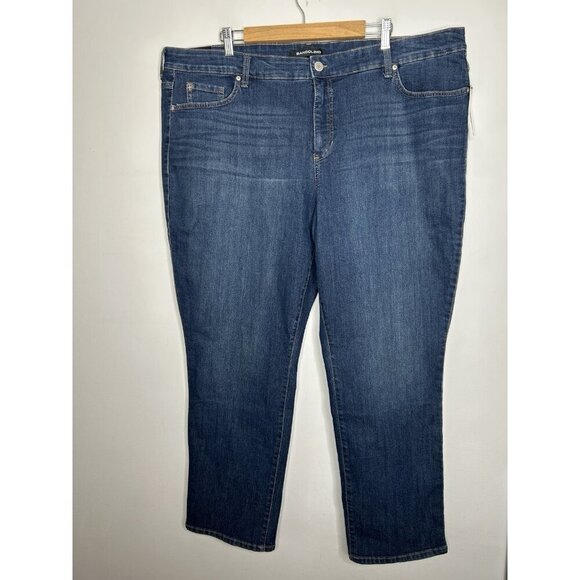 Bandolino Women's Mandie Straight Leg Natural Waist Dark Jeans Size 22W NWT - Picture 1 of 10